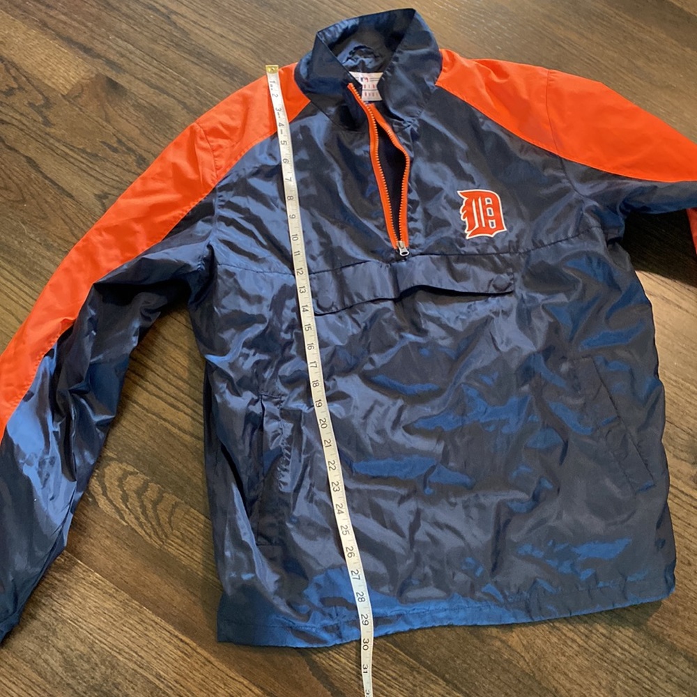 MLB Detroit Tigers Navy and Orange Windbreaker Pullover - Picture 2 of 7